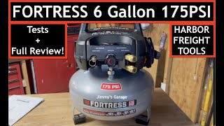 Fortress 6 Gallon 175PSI Air Compressor  Tests amp Full Review [upl. by Austine]