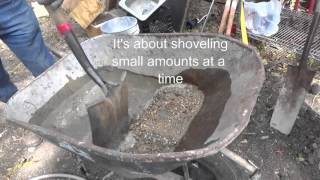 Mixing an 80 lb bag of concrete [upl. by Aerol]