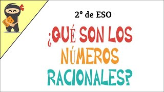 Números racionales  1 ¿Qué son los números racionales  2ºESO [upl. by Duma]