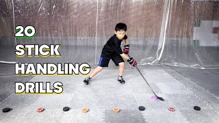 Hockey Training At Home quot20 Stickhandling Drillsquot [upl. by Nileuqcaj]