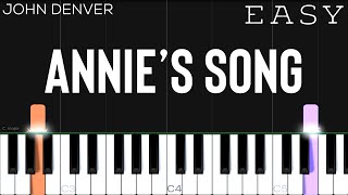 John Denver  Annie’s Song  EASY Piano Tutorial [upl. by Sakovich899]