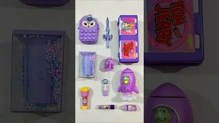 Purple Stationery Collection Pencil Box Pen Holder Table Lamp Eraser stationery backtoschool [upl. by Esetal]