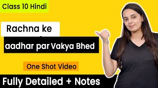 Rachna ke aadhar par Vakya Bhed Class 10  Hindi Grammar Class 10  CBSE [upl. by Lobel]