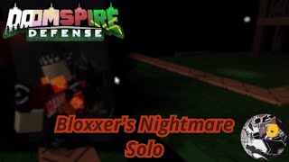 Bloxxer Nightmare Solo Doomspire Defense Halloween Event [upl. by Idihc]