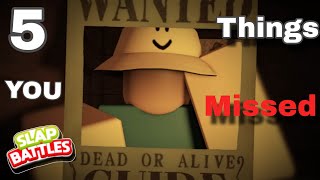 Top 5 Important Things You Missed From The Guide Boss Fight Teaser  Slap Battles Roblox [upl. by Anaej]