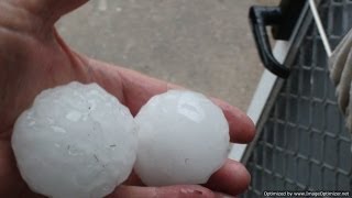 Huge Hail Stones in Storm  Highly Recommended Viewing [upl. by Eedna158]