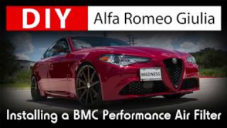 DIY Alfa Romeo Giulia Installing a BMC High Performance Air Filter [upl. by Leahcam]