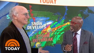 Watch Larry David Do The Weather With Al Roker And Mock Al’s Glasses  TODAY [upl. by Eggett105]