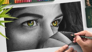 Drawing Hyper Realistic Close up Portrait  Tutorial for BEGINNERS [upl. by Eanod437]