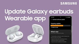 How to update software for the Galaxy Bud2 Pro and earlier models using the Wearable app Samsung US [upl. by Namlas]