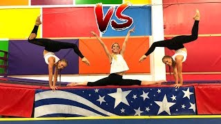 Ultimate Gymastics Challenge Ft Rebecca Zamolo Aussies Vs American [upl. by Lahpos]