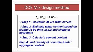 DOE Method of concrete Mix Design [upl. by Milan]