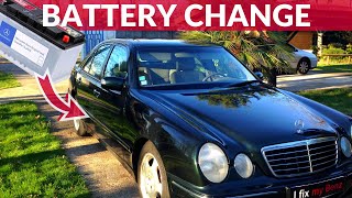 How to replace the battery  Mercedes E Class W210 [upl. by Anastatius621]