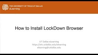 How to Install LockDown Browser [upl. by Naahs]