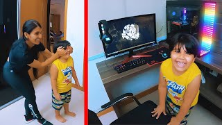 CHEFINHO GANHOU UM PC GAMER  Surpresa pro Chefinho [upl. by Ardnoyek]