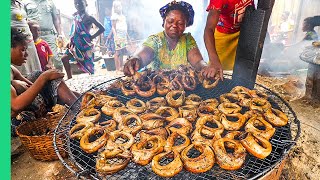 Eating in Africa’s Biggest Floating Slum Seafood Factories [upl. by Alyhc]