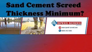 Sand Cement Screed Thickness Minimum [upl. by Tortosa]