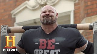 The Strongest Man in History Barrel Lift Challenge Season 1  History [upl. by Nnyled451]