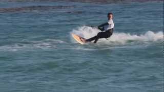 How to Jibe a Surboard while Kitesurfing  How to Kiteboard [upl. by Bindman598]