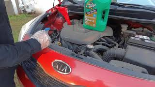 How to change the engine oil in a Kia Rio 2012 2013 2014 2015 2016 [upl. by Nadler]