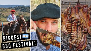 BIGGEST BBQ GRILL IN ARGENTINA 🇦🇷  Epic Argentine Asado Festival in Patagonia [upl. by Dahcir]