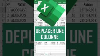 MS Excel  DEPLACER UNE COLONNE CHANGER LA POSITION [upl. by Uriiah688]