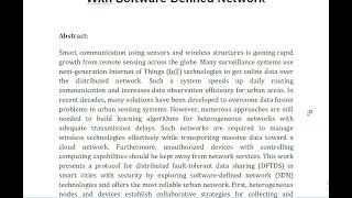 Intelligent Secured Traffic Optimization Model for Urban Sensing Applications With Software Defined [upl. by Nishom342]