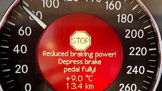 Speed of 80 kmh brakes failed on Mercedes W211 How to stop the W211 if failure SBC system [upl. by Immot]