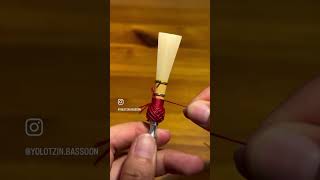 Wrapping reeds 🧵 bassoon reedmaking doublereed [upl. by Diella]