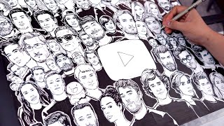 Drawing 50 YOUTUBERS picked by YOU [upl. by Kuo]