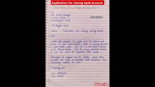 Application for closing bank account l letter for closing bank account [upl. by Caryl]