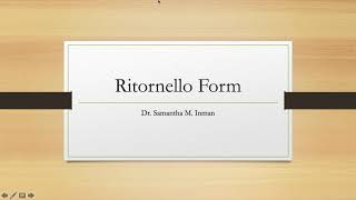 Ritornello Form [upl. by Dennis895]