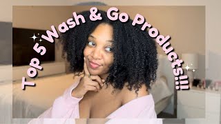 MY TOP 5 NATURAL HAIR WASH amp GO PRODUCTS  UPDATED 2024 [upl. by Dunn]