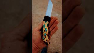 New Opalized glass with Cholla wood handle and UV resin inlay knapping primitive art freedom [upl. by Swor]