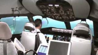 Demonstration of the Boeing 787 Dreamliner flight simulator [upl. by Oirazan703]