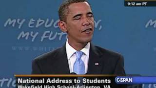 Pres Obama National Address to Students [upl. by Hillard]