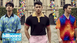 Jonas Brothers Hit No 1 For the First Time on Billboard Hot 100 With Sucker  Billboard News [upl. by Dine404]