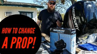 How to Change A Prop On A 4 stroke Mercury 60 hp outboard MotorPropeller replacement [upl. by Glennie]