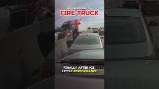 Jerk blocks the fire truck road rage [upl. by Dorthy]