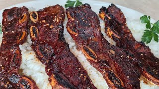 Flanken Style Flat Ribs with Homemade Sauce Cooked in the Air Fryer Emeril Lagasse [upl. by Clova]