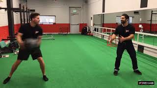 Partner Core Workout Series  Partner Medicine Ball Toss [upl. by Namron]