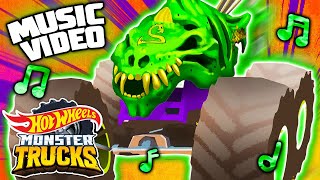 Official Monster Truck MUSIC VIDEO 🎶  “Fossil Fury” ft Skelesaurus 💀🦖  Hot Wheels Monster Trucks [upl. by Brunella]