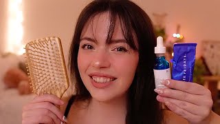 ASMR ❄️ Cozy Winter Personal Attention hairbrushing skincare layered sounds ear cleaning [upl. by Danice]