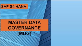 SAP MDG Master data governance sapSAP Master Data GovernanceMaster Data Governance MDG Overview [upl. by Coffeng]