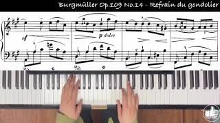 Burgmüller Op109 No14  Refrain du gondolier 곤돌라의 뱃노래 [upl. by Stenger]