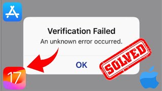 How to fix Verification Failed An unknown error occurred 2024  Fix apple id verification failed2024 [upl. by Dorrahs]