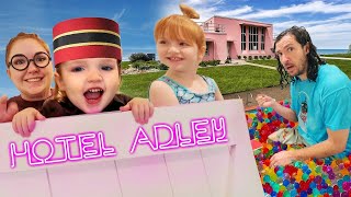 ADLEY HOTEL is now OPEN Master Niko helps Dad check in NO PETS Orbeez Spa family pretend play [upl. by Catherin]