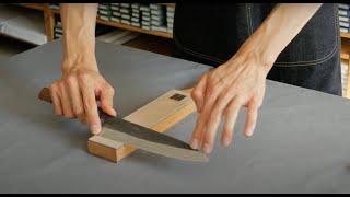 How to Hone on a Leather Strop  Tosho Knife Arts [upl. by Asoramla783]