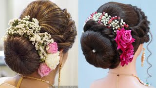 simple bun hairstyle for women  ladies hair style [upl. by Sisi]