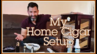 Home Cigar Setup  Cigar Humidor And Accessories [upl. by Ahseya]